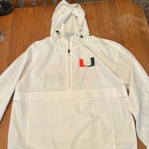 Champion Miami Hurricanes Men’s Windbreaker, White, Large